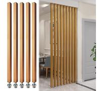 Séparateur de pièce à lattes en bois - Hauteur réglable du sol au plafond - Paravent d'intimité décoratif personnalisable pour une séparation élégante et une meilleure intimité