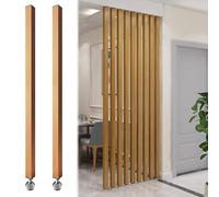 Séparateur de pièce à lattes en bois - Hauteur réglable du sol au plafond - Paravent d'intimité décoratif personnalisable pour une séparation élégante et une meilleure intimité