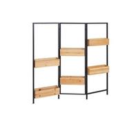 Séparateur de pièce avec bac à plantes MENDLER HWC-L32 116x118cm noire et nature