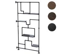 Séparateur de pièce avec étagère HWC-P10 Mélamine MVG 203x100x20cm noir