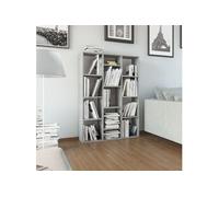 vidaXL Séparateur de pièce/Bibliothèque – Meuble de rangement moderne avec compartiment, gris béton