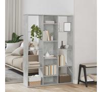 vidaXL Séparateur de Pièce/Bibliothèque, Meuble de Rangement avec Compartiment, Armoire à Livres Salon Intérieur, Moderne, Gris Béton Bois d’Ingénierie