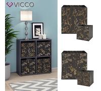 Séparateur de pièce Bibliothèque Tetra noir Boîte pliable 4 compartiments Vicco