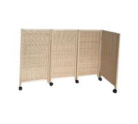 Séparateur De Pièce Court Bricolage, Écran De Séparation avec Roues, Cloisons De Pièce en Rotin, Ventilé Et Respirant, Peut Être Plié en Formes V/W/L/C(120 x 40cm-4 Panels)