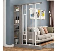 Séparateur de pièce entrée luxe léger,cloison décorative élégante pour rangement et séparation d’espace, écran haut de gamme pour décoration intérieure(Walnut+White,100x24x202cm/39.4x9.4x79.5in)