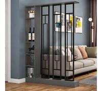 Séparateur de pièce entrée luxe léger,cloison décorative élégante pour rangement et séparation d’espace, écran haut de gamme pour décoration intérieure(Gray+Black,100x24x202cm/39.4x9.4x79.5in)