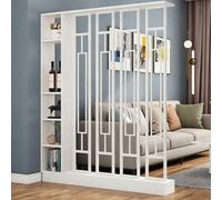 Séparateur de pièce entrée luxe léger,cloison décorative élégante pour rangement et séparation d’espace, écran haut de gamme pour décoration intérieure(White+White,140x24x202cm/55x9.4x79.5in)