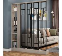 Séparateur de pièce entrée luxe léger,cloison décorative élégante pour rangement et séparation d’espace, écran haut de gamme pour décoration intérieure(Khaki Gray+Black,140x24x202cm/55x9.4x79.5in)