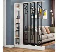 Séparateur de pièce entrée luxe léger,cloison décorative élégante pour rangement et séparation d’espace, écran haut de gamme pour décoration intérieure(White+Black,120x24x202cm/47.2x9.4x79.5in)