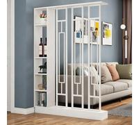 Séparateur de pièce entrée luxe léger,cloison décorative élégante pour rangement et séparation d’espace, écran haut de gamme pour décoration intérieure(White+White,100x24x202cm/39.4x9.4x79.5in)