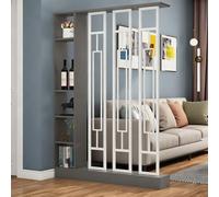 Séparateur de pièce entrée luxe léger,cloison décorative élégante pour rangement et séparation d’espace, écran haut de gamme pour décoration intérieure(Gray+White,100x24x202cm/39.4x9.4x79.5in)