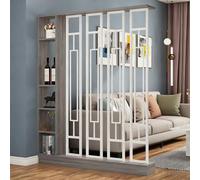 Séparateur de pièce entrée luxe léger,cloison décorative élégante pour rangement et séparation d’espace, écran haut de gamme pour décoration intérieure(Walnut+White,140x24x202cm/55x9.4x79.5in)