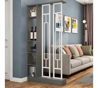 Séparateur de pièce entrée luxe léger,cloison décorative élégante pour rangement et séparation d’espace, écran haut de gamme pour décoration intérieure(Gray+White,80x24x202cm/31.5x9.4x79.5in)