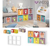 Séparateur de pièce Étagère Bibliothèque blanc 6 compartiments Étagère Vicco
