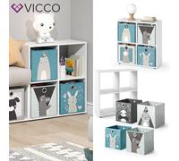 Séparateur de pièce Étagère Bibliothèque Tetra blanc 4 compartiment Vicco