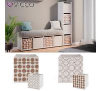 Séparateur de pièce Étagère cube Ludus blanc Boîte pliable 4 compartiments Vicco