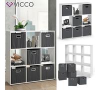 Séparateur de pièce Étagère cubes Nove blanc Boîte pliable 9 compartiments Vicco