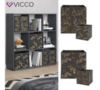 Séparateur de pièce Étagère cubes Nove noir Boîte pliable 9 compartiments Vicco