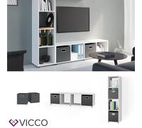 Séparateur de pièce Étagère Ludus blanc 2 boîtes pliables 4 compartiments Vicco
