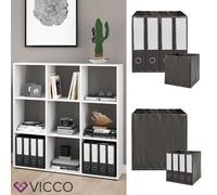 Séparateur de pièce Étagère Nove blanc 2 Boîtes pliables 9 compartiments Vicco