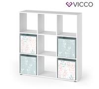 Séparateur de pièce Étagère Nove blanc Boîtes pliables 9 compartiments Vicco