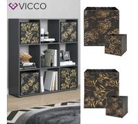 Séparateur de pièce Étagère Nove noir 4 boîtes pliables 9 compartiments Vicco