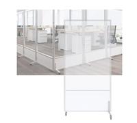 Séparateur de pièce extensible en acrylique transparent, pliable avec roulettes, séparateur d'intérieur pour bureau, salle à manger, étude, 1 x 1,2 m