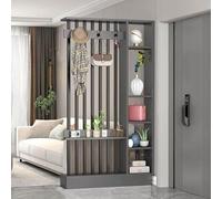 Séparateur de Pièce Intérieur Autoportante Moderne, Paravent Interieur avec Étagère et Porte-Manteau, Vitrine Décorative for La Maison Ou Le Bureau