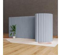 Séparateur de pièce pliable en papier autonome, léger et portable pour un espace amélioré dans les dortoirs, studios et bureaux, gris, 200 x 300 ~ 400 cm