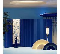 Séparateur de pièce pliable en papier autonome, léger et portable pour un espace amélioré dans les dortoirs, studios et bureaux, bleu, 200 x 500 ~ 600 cm