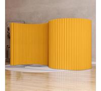 Séparateur de pièce pliable en papier, autonome, léger et portable pour un espace amélioré dans les dortoirs, studios et bureaux, jaune, 180 x 100 ~ 200 cm