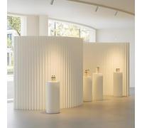 Séparateur de pièce pliable en papier, autonome, léger et portable pour un espace amélioré dans les dortoirs, studios et bureaux, blanc, 200 x 300 ~ 400 cm