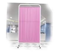 Séparateur de pièce portable pliable de 1,8 m avec roulettes, 2 panneaux d'intimité temporaire, couleur réglable, idéal pour les cliniques et les hôpitaux