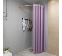 Séparateur de pièce portable - Rideau d'angle pour vestiaire pour magasins de vêtements, théâtres, vestiaires et coulisses - Tenture murale avec tiges dorées