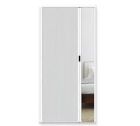 Séparateur de pièce rétractable personnalisable avec cadre en aluminium blanc de 203,2 cm de large avec serrure et poignée, porte intérieure pliable à multiples volets pour séparation de l'espace