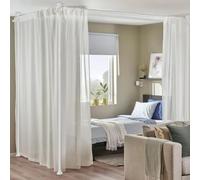 Séparateur de pièce, sans perçage, à suspendre, réglable du sol au plafond, séparateur de pièce d'angle, longues tringles à rideaux robustes, 304,8 cm de haut, 289,6 cm de large