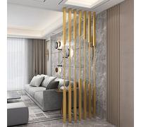 Séparateur de pièce sans perçage du sol au plafond - 8 lattes métalliques design colonnaire pour la maison, le bureau et la chambre à coucher - 200 cm - Solution élégante de cloisonnement d'espace