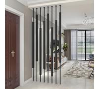 Séparateur De Pièce sans Percer, Cloison De Séparation Intérieur, Separation Piece du Sol Au Plafond, Room Divider pour Entrée, Restaurant, Bureau, Colonne Décoration(Black,220cm)