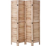 Séparateur de pièce SucceBuy en bois - 4 panneaux, 169 cm de haut, pare-vue pliable avec lamelles pour une séparation élégante de l'espace à la maison et au bureau