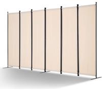 Séparateur de pièce VEVOR 6 panneaux Paravent 3110 x 1805 x 450 mm, pare-vue pliable & séparateur portable pour séparer les pièces, beige autoportant