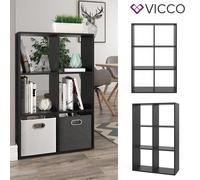 Vicco Séparateur d'espace, Noir, 72x107.8cm | adapté au rangement et à la séparation des espaces de vie