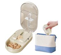 Séparateur de pilules - Cutter de pilules | Cutter de médecine | Diviseur de pilule pour médicaments | Escaliers de comprimés réglables avec une brosse portable, donneur précis, conteneur de stockage