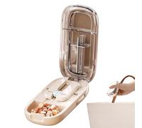 Séparateur de pilules - Distributeur de médicaments portable | Divisible en moitiés ou quart avec rangement pour infirmiers, école, camping, travail, ménage, hôpital, adultes, , personnes âgées