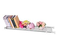Séparateur de placard extensible, sans perçage, longueur réglable de 119 à 190,5 cm, étagère de rangement multifonction ivoire pour vêtements et accessoires