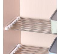 Séparateur de placard réglable en métal - Étagère extensible avec séparateurs à couches pour armoire efficace, s'adapte aux casiers et vêtements (42 cm de large, extensible de 55 à 90 cm)