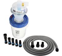 Séparateur de poussière assemblé à clic rapide avec bac de collecte de verrouillage de 15 gallons et adaptateur pour outil électrique avec tuyau de 4,8 m