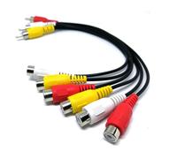 Séparateur de prise Jack mâle à 6RCA femelle NC XQIN 3RCA mâle à 6RCA femelle adaptateur Audio TV DVD vidéo câble AV