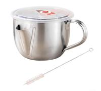 Séparateur de sauce en acier inoxydable | Écumoire d'huile pour soupe 1000 ml | Filtre à graisse de qualité alimentaire 304 avec poignée | Outil de cuisine multi-usage pour une cuisine saine et un