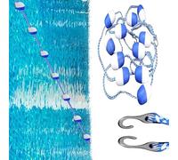 Séparateur de sécurité flottant pour piscine - Ligne de voie de natation bleue et blanche de 26,5 m avec bouées et crochets, corde de séparation durable pour extrémité peu profonde, idéale pour les