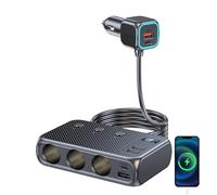 Séparateur de sortie de chargeur de voiture - Chargeur de voiture -cigare à 3 prises, adaptateur de courant de fonctionnalité 9 en 1 répartiteur de sortie , chargeur à 6 ports